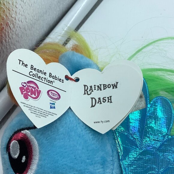 My Little Pony Ty Beanie Babies Rainbow Dash Plush Toy Stuffed Animal 7" NEW NWT - Picture 2 of 7